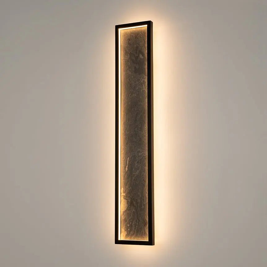 Black Wall Light, Metal Frame, Natural Stone Accent, Integrated 70W LED 3000K – Orign | Maytoni