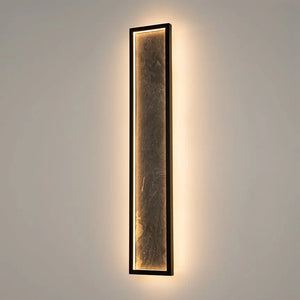 Black Wall Light, Metal Frame, Natural Stone Accent, Integrated 70W LED 3000K – Orign | Maytoni