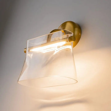 Brass wall light, metal base, transparent glass sphere, integrated 8W LED 3000K – Cabaret | Maytoni