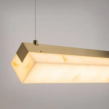 Pendant Lamp Brass Alabaster Diffuser Modern Design & LED Accent – Petra | Maytoni