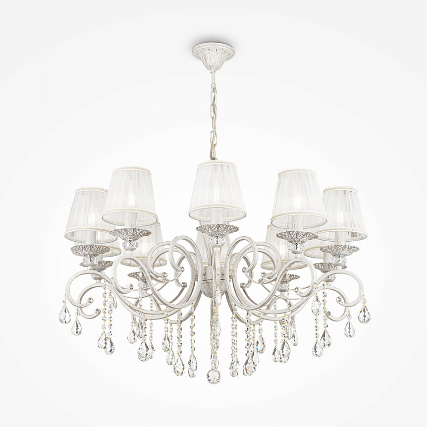 Kronleuchter – Weiß-Goldenes Metall, 10 × E14 Fassung, 40 W Leistung, Ø85,0 cm - Grace | Maytoni