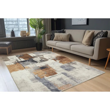Teppich – Terrakotta Farbton, Kurzflor Komfort, Zeitloses Farbkonzept, 150 cm - Elegantica 325 | Kayoom