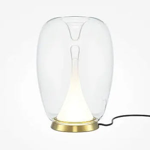 Tischleuchte – Goldfarbenes Aluminium, Klarer Glasschirm, 9 W Leistung, IP20 Schutzart, Ø20 cm - Splash | Maytoni