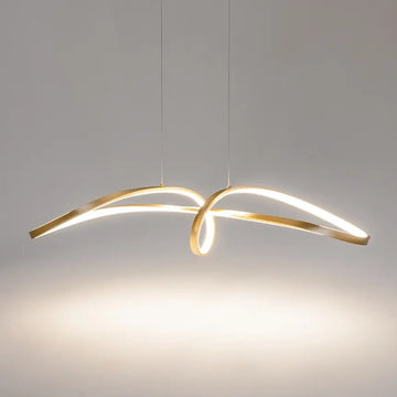 Pendelleuchte – Gold Alu, neutrales Licht, 175 cm hoch - Curve | Maytoni