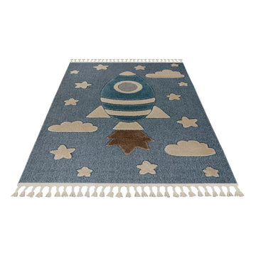 Teppich – Raketenmotiv, Polypropylen Flor, Kurzflor Struktur , 160 x 230 cm- Modena 416 | Kayoom