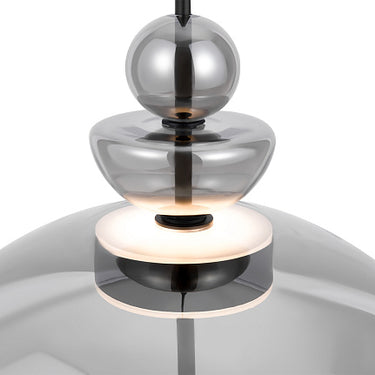 Pendant Lamp Matte Black Metal Frame Smoke Grey Oval Glass LED 12W 3000K – Bangkok | Maytoni