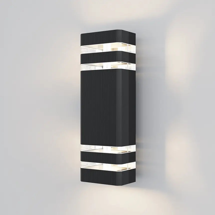 Wandleuchte – Schwarzes Finish, Aluminium Gehäuse, 2× E27 Fassung, Höhe 33 cm - Unter den Linden | Maytoni