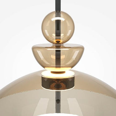 Pendelleuchte Matt Schwarz Bernsteinglas - Oval LED 12 W 3000 K – Bangkok | Maytoni - Esszett Luxury | Stilvolles Wohnen mit Charakter