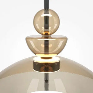 Pendant Light Matt Black Amber Glass-Oval LED 12W 3000K – Bangkok | Maytoni