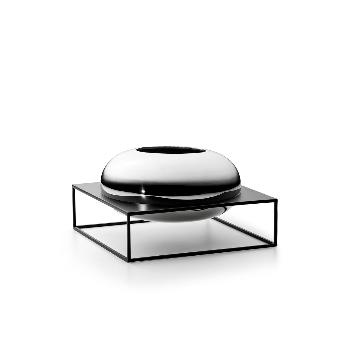 Vase mit schwebendem Würfelstand, Sanften organischen Kurven, Modernem skulpturalem Design – Solero | Philippi
