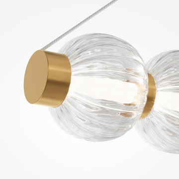 Pendelleuchte Goldfarbener Metallrahmen Gerillte Glaskugeln LED 18 W 3000 K – Amulet | Maytoni - Esszett Luxury | Stilvolles Wohnen mit Charakter