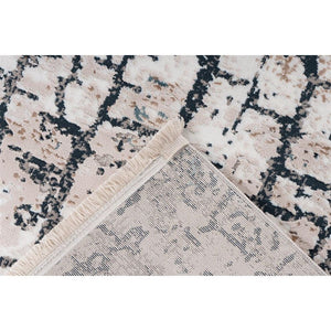 Teppich Kurzflor Ethno-Muster Fransen Polypropylen/Polyester-Mix – Akropolis 125 | Kayoom