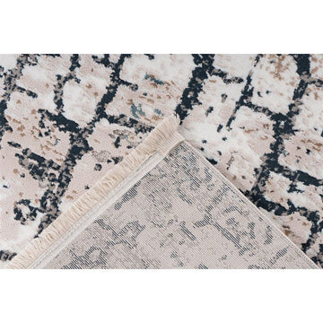 Teppich Kurzflor Ethno-Muster Fransen Polypropylen/Polyester-Mix – Akropolis 125 | Kayoom