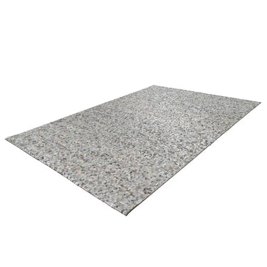 Teppich – Weiß Silber, Patchwork Design, Metall Effekt, 290 cm - Finish 125 | Kayoom
