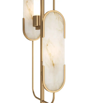 Floor lamp Metal frame Natural stone accents & Brass finish – Marmo | Maytoni