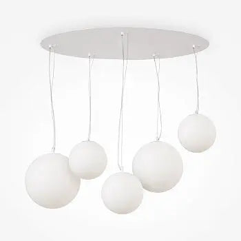 Pendant Lamp Matte White Metal Matte White Glass Cluster Design – Basic Form | Maytoni