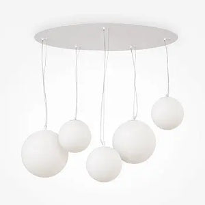 Pendant Lamp Matte White Metal Matte White Glass Cluster Design – Basic Form | Maytoni