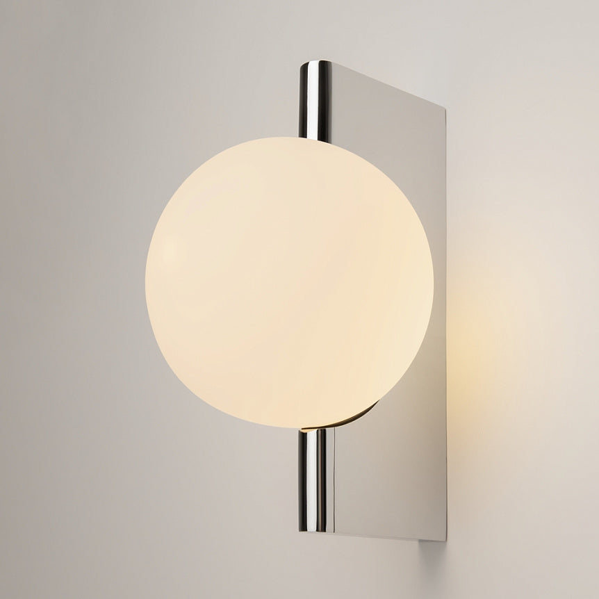 Wall light Chrome, spherical opal glass shade, G9 25W – Avant-garde | Maytoni