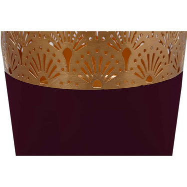 Vase im Art - Deco - Stil mit goldener Struktur beerenfarbener Oberfläche und eleganter schlanker Form – Art Deco 1145 | Kayoom - Esszett Luxury | Stilvolles Wohnen mit Charakter