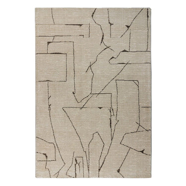 Rug - Modern Geometric Design in Cream 16mm Short Pile Easy-Care - Napoli 536 | Kayoom