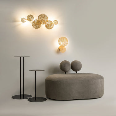 Wandleuchte Gold, Metallrahmen, florale Lochscheiben – Lovetann | Maytoni