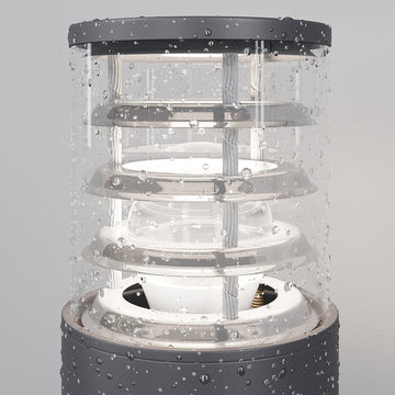 Landscape Luminaire grey aluminium & glass cylinder (1× E27, max. 60 W, IP 54) – O576FL-01GR | Maytoni