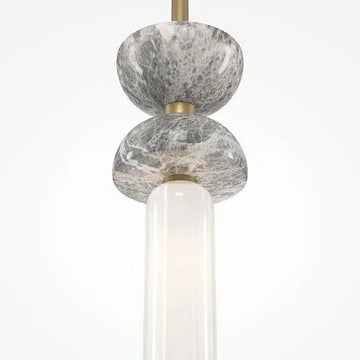 Pendant Lamp Grey Marble & Black Arm with White Glass Spheres – Kyoto MOD178PL‑01GR | Maytoni