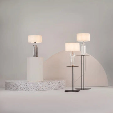 Table Lamp Sculptural Glass Fabric Shade & Elegant Accent – Muse | Maytoni