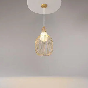 Pendant Lamp Brass-Colored Metal & White Glass Diffuser – Levitation | Maytoni
