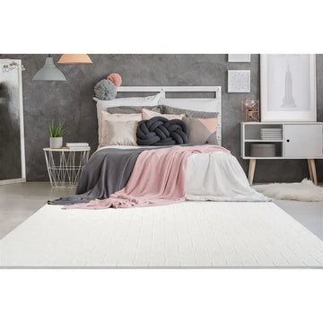 Teppich – Geometrisches Muster, Dreidimensionaler Effekt, Hochflor Struktur, 120 x 160 cm - Vivica 125 | Kayoom