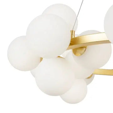 Pendant lamp with gold-colored metal frame and white glass in a modern design – Dallas | Maytoni
