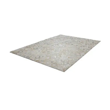 Lederteppich – Echtes Leder, Goldene Applikationen, Geometrisches Muster, 80 x 150 cm - Spark 110 | Kayoom