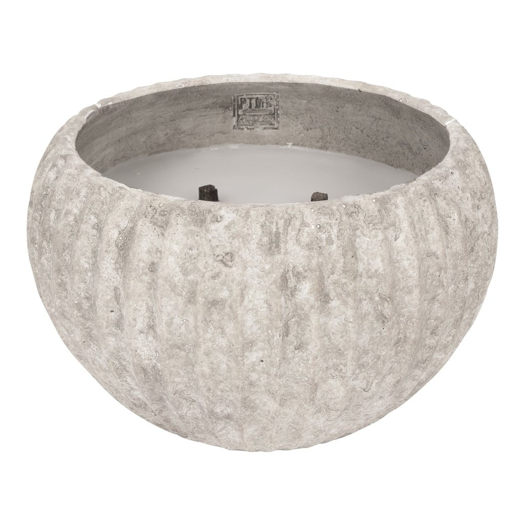 Kerze aus Zement mit Outdoor - Design dreifachem Lichtpunkt & strukturierter Oberfläche L – Yasmeene | PTMD - Esszett Luxury | Stilvolles Wohnen mit Charakter