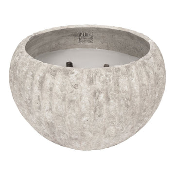 Kerze aus Zement mit Outdoor - Design dreifachem Lichtpunkt & strukturierter Oberfläche L – Yasmeene | PTMD - Esszett Luxury | Stilvolles Wohnen mit Charakter