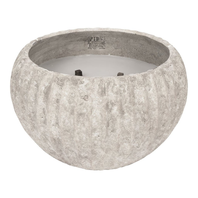 Kerze aus Zement mit Outdoor - Design dreifachem Lichtpunkt & strukturierter Oberfläche L – Yasmeene | PTMD - Esszett Luxury | Stilvolles Wohnen mit Charakter