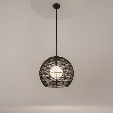 Pendelleuchte schwarzer Korb‑Schirm weißer Glasdiffusor & modernes Design – Cane | Maytoni