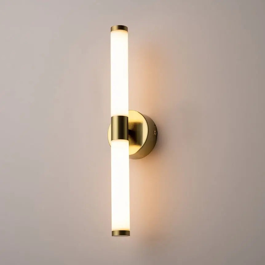 Wall Lamp Gold Aluminum, Matte White Acrylic Cylinders, 10W LED 3000K – Axis | Maytoni