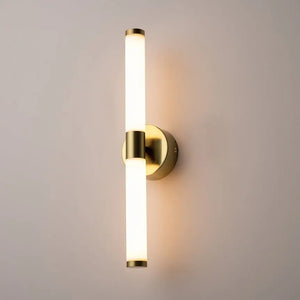 Wall Lamp Gold Aluminum, Matte White Acrylic Cylinders, 10W LED 3000K – Axis | Maytoni