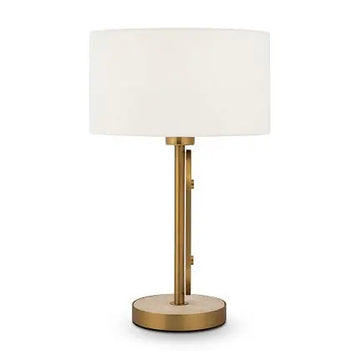 Table Lamp Brass Metal, Natural Stone Accent & Integrated LED – Marmo | Maytoni
