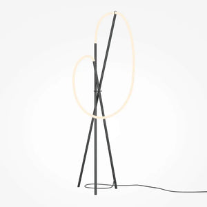 Floor lamp black-gold arch-shaped body with LED - MOD369FL-L36B3K | Maytoni