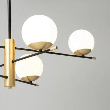 Pendelleuchte – Schwarzes Metall, Glasschirme, 6× E14, Ø100 cm - Nostalgia | Maytoni