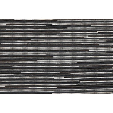 Teppich – Filigrane Patchworkoptik, Natürlicher Materialmix, Dunkelgraue Farbwelt, Flachflor - Wild 8023 | Kayoom