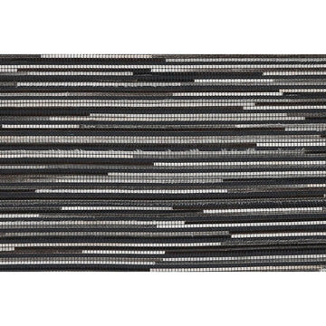 Teppich – Filigrane Patchworkoptik, Natürlicher Materialmix, Dunkelgraue Farbwelt, Flachflor - Wild 8023 | Kayoom