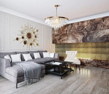 Pendant light with crystal pendants and brass frame in a luxurious design – Revero | Maytoni