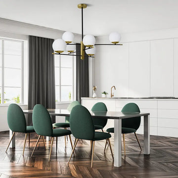 Pendelleuchte – Schwarzes Metall, Glasschirme, 6× E14, Ø100 cm - Nostalgia | Maytoni