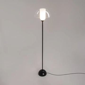 Floor lamp with black metal frame, glass shade & stylish silhouette – Memory | Maytoni
