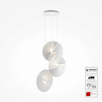 Pendant Light White Textile Modern Design & Integrated LED – Reflex | Maytoni