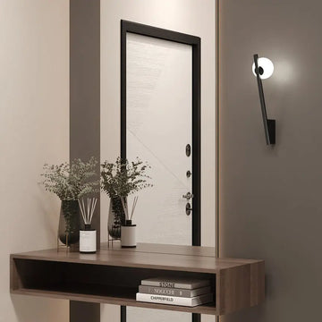 Wall light Black, metal frame, white glass diffuser – Kazimir | Maytoni