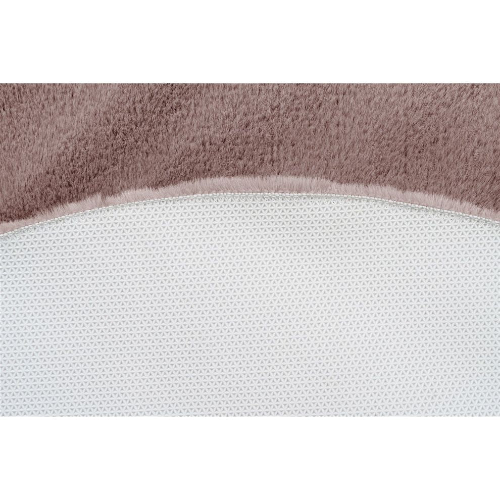 Badematte – Kunstfell Oberfläche, Hoher Flor, Rosa Farbton, 100 x 100cm - Rabbit 525 | Kayoom