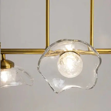 Pendant Lamp Modern Brass Metal and Cast Glass Accent 5-bulb – Miracle | Maytoni